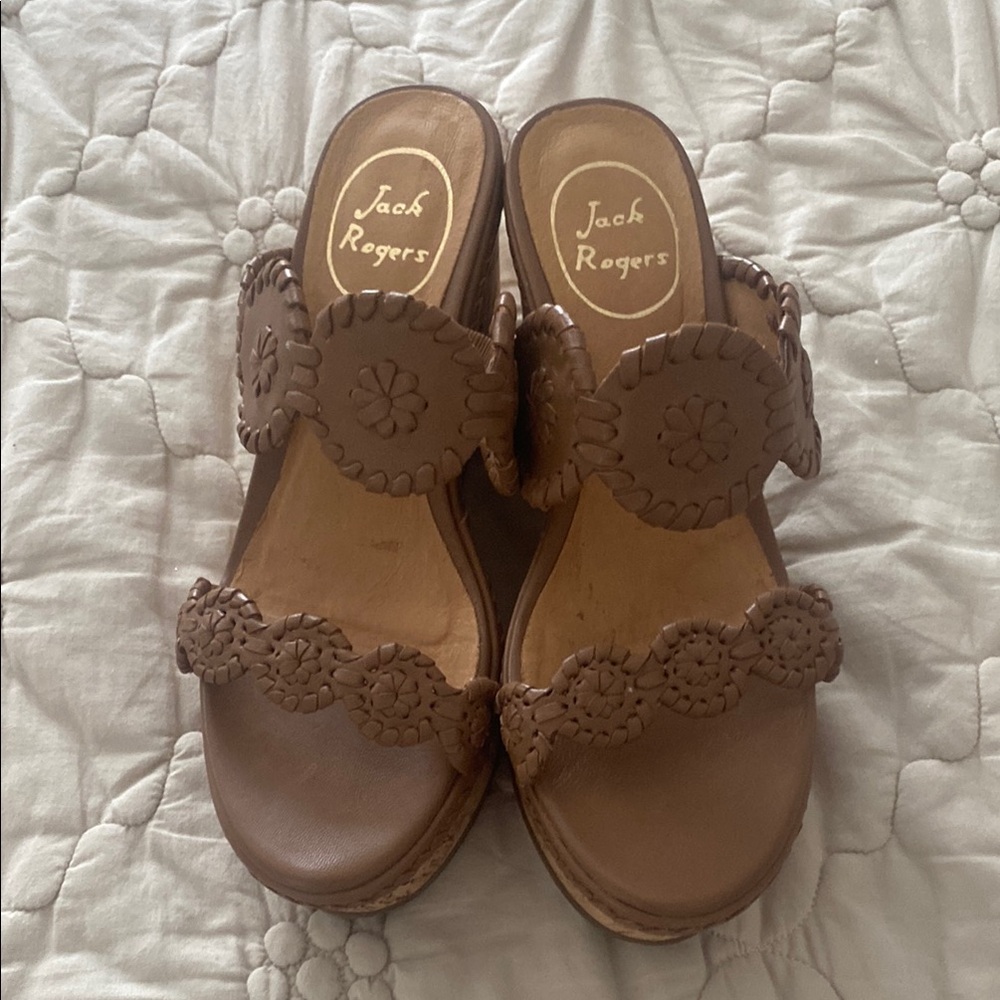 Jack Rogers Tan Woven Sandals